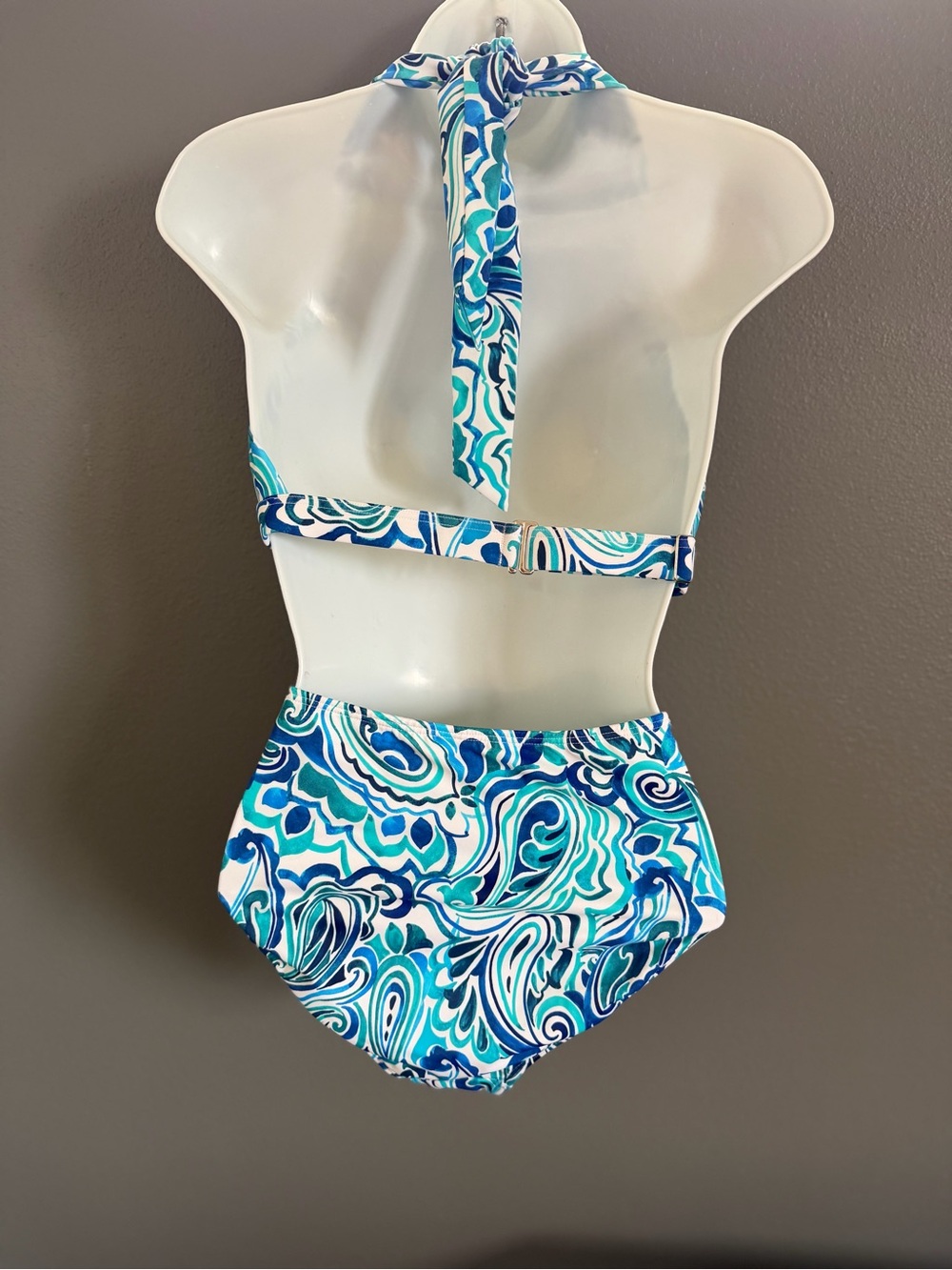 VENUS Teal & Blue Paisley Halter Bikini - Picture 4 of 8